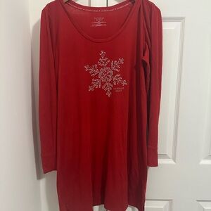 Victoria's Secret Snowflake Red Long Sleeve Top